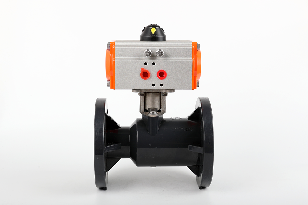 洛宁气动法兰一体球阀